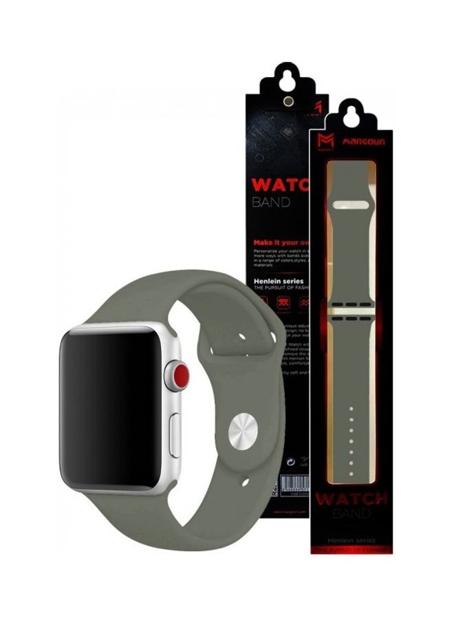 MARGOUN Silicone Replacement Band For Apple Watch 38/40mm Khaki - Image 3