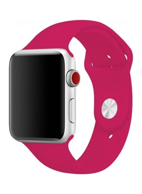 Silicone Replacement Band For Apple Watch 42/44mm Rose Red