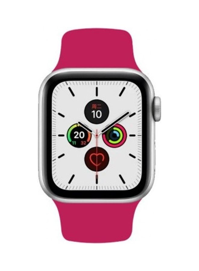 MARGOUN - Silicone Replacement Band For Apple Watch 42/44mm Rose Red - Image 1