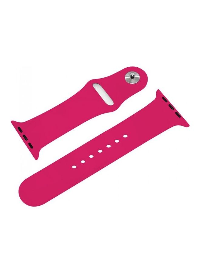 MARGOUN - Silicone Replacement Band For Apple Watch 42/44mm Rose Red - Image 1