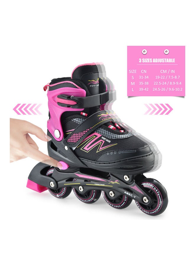 Generic 1-Pair Adjustable Inline Skates with Illuminating Wheels 41.00x11.00x34.00cm  - Image 3