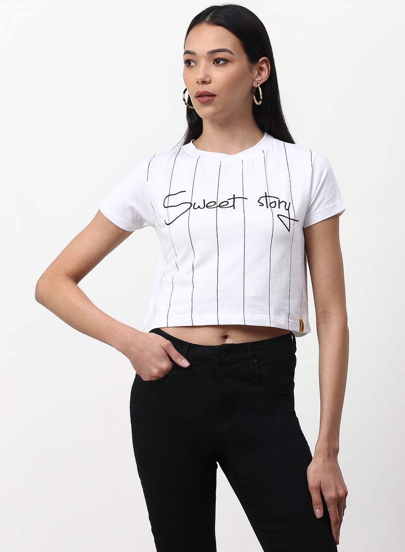 Campus Sutra - Casual Crop Top White - Image 1