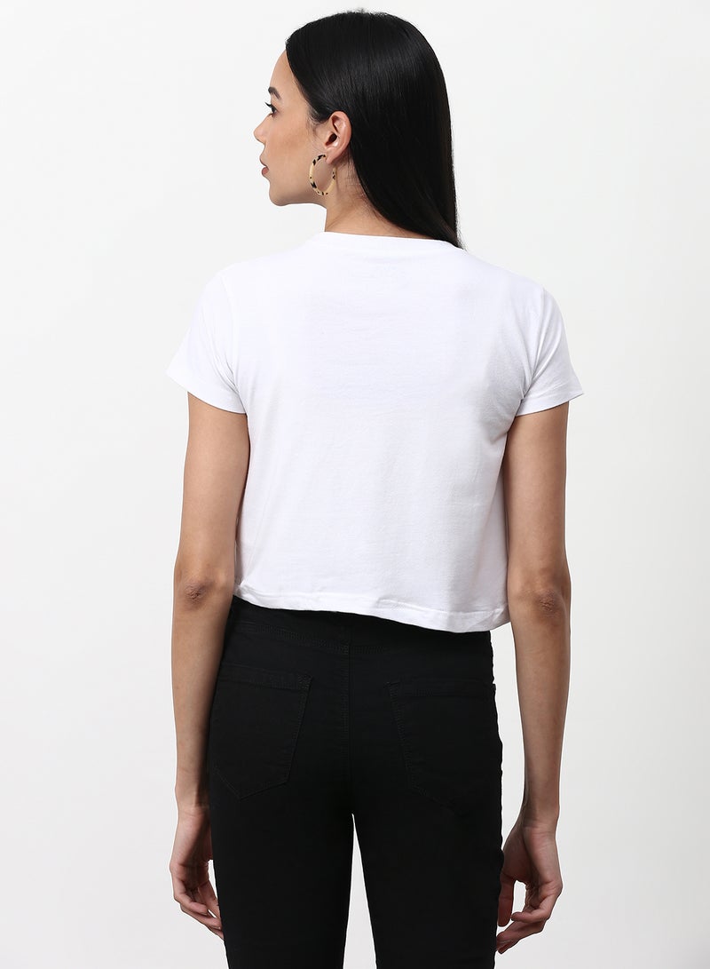 Campus Sutra - Casual Crop Top White - Image 1