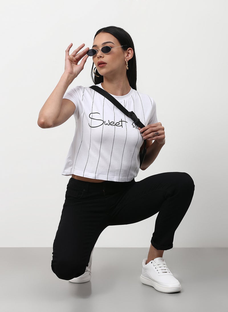 Campus Sutra - Casual Crop Top White - Image 1