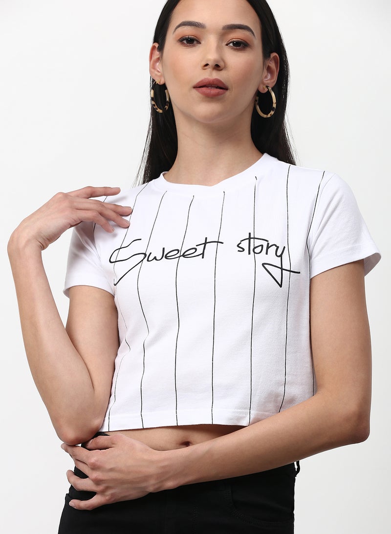Campus Sutra - Casual Crop Top White - Image 1