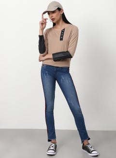 Campus Sutra Casual Long Sleeve T-Shirt Brown  - Image 3