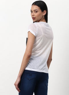 Campus Sutra Casual Stylish T-Shirt White  - Image 2