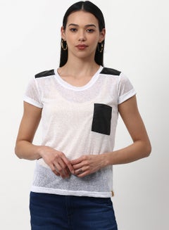 Campus Sutra Casual Stylish T-Shirt White  - Image 1