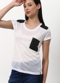 Campus Sutra Casual Stylish T-Shirt White  - Image 4