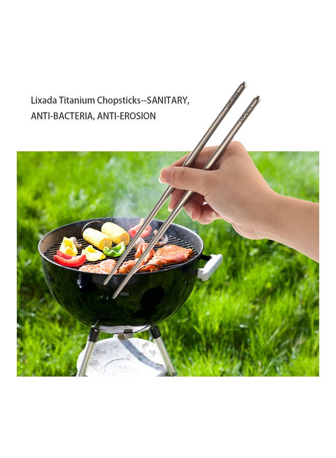 LIXADA 1-Pair Camping Titanium Lightweight Chopsticks 25.00 x 1.00 x 3.00cm - Image 2