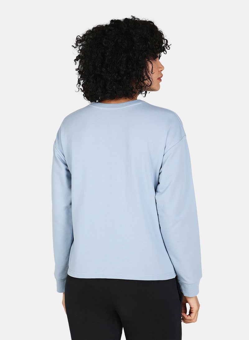DRIP - Round Neck Printed Sweatshirt Blue Fog - Image 1