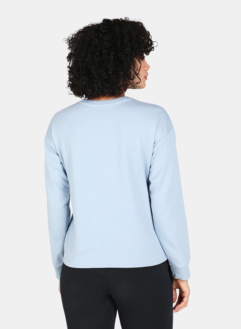 DRIP - Animal Printed Crew Neck Long Sleeves Sweatshirt Blue Fog - Image 1