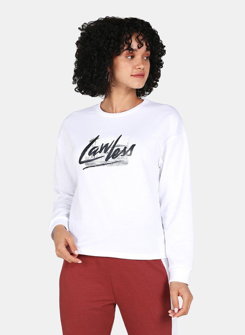 DRIP - Crop Sweatshirt Blue Fog - Image 1
