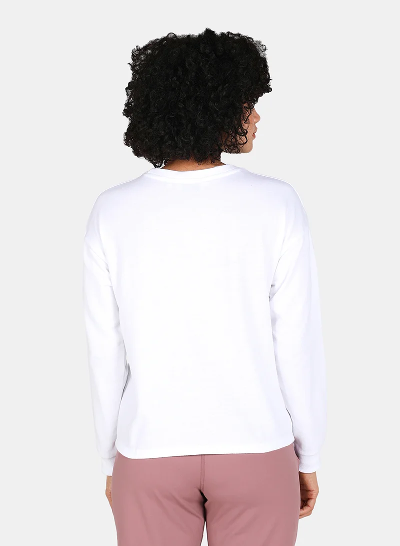 DRIP Casual Nothing To Prove Printed Crew Neck Regular Fit Sweatshirt White