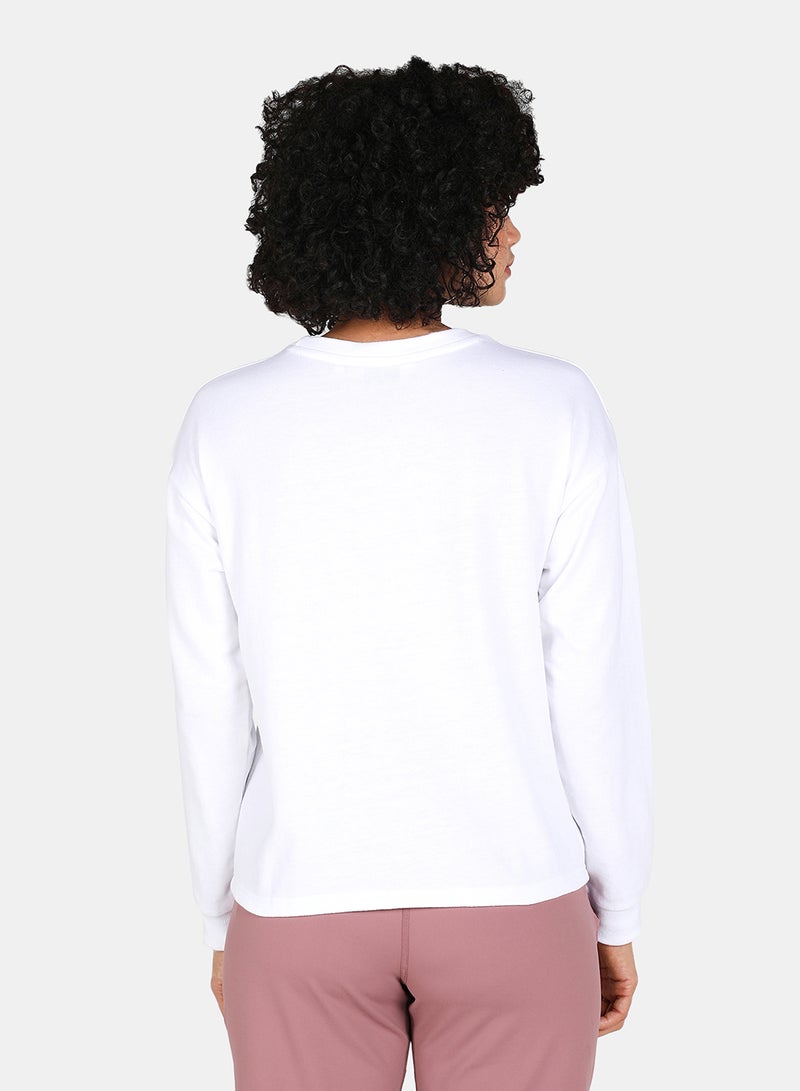 DRIP - Casual Nothing To Prove Printed Crew Neck Regular Fit Sweatshirt White - Image 1