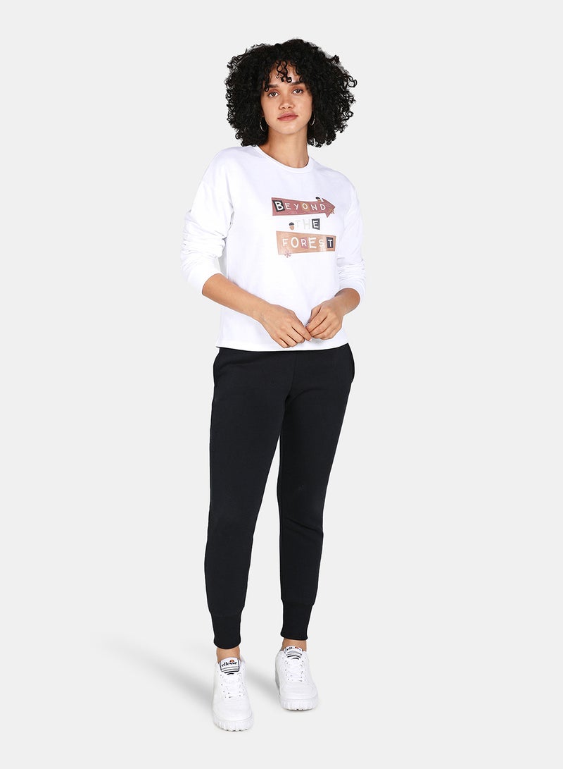 DRIP Round Neck Printed Sweatshirt White  - Image 3