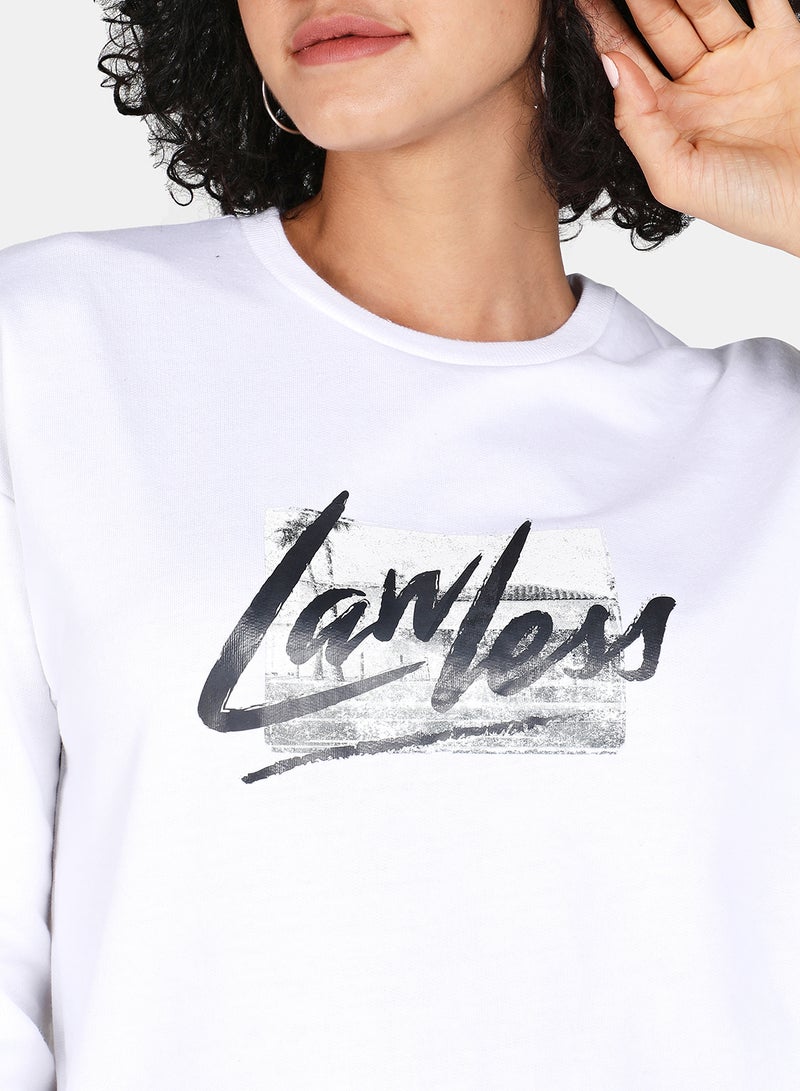DRIP - Crop Sweatshirt Blue Fog - Image 1