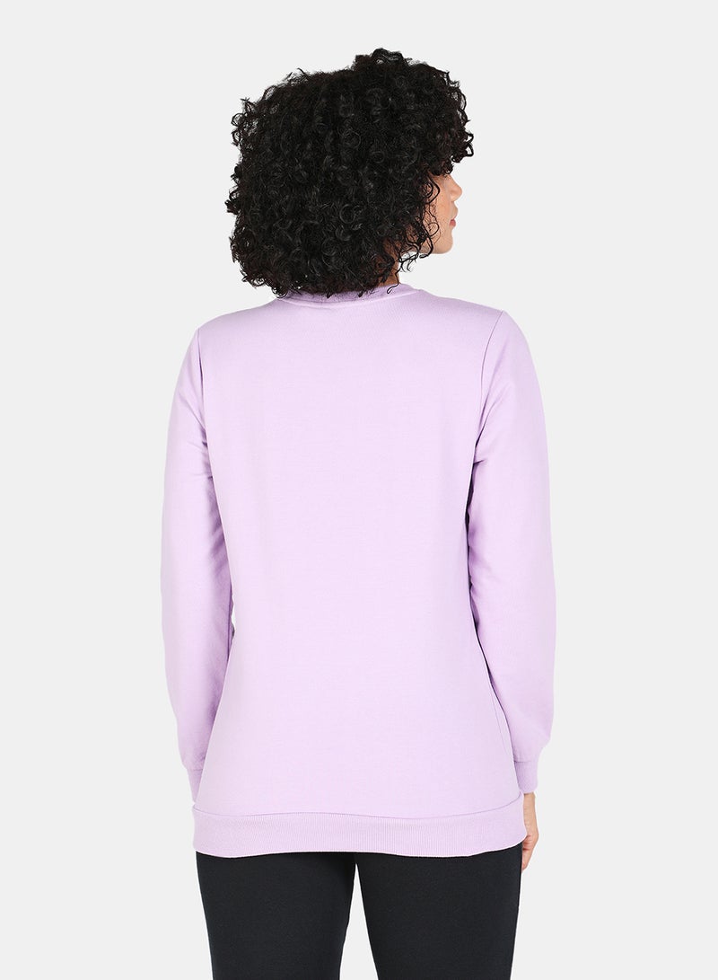 DRIP - Crew Neck Graphic Printed Sweatshirt Purple - Image 1