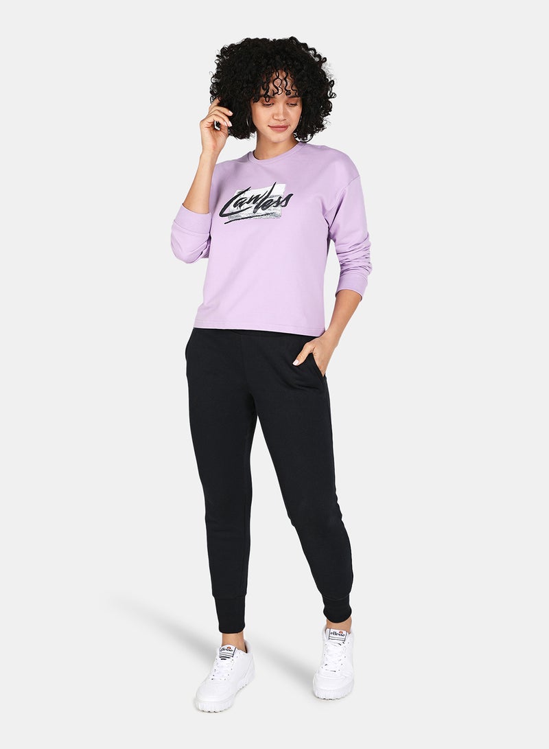 DRIP Casual Lawless Printed Crew Neck Regular Fit Sweatshirt Orchid Bloom  - Image 3