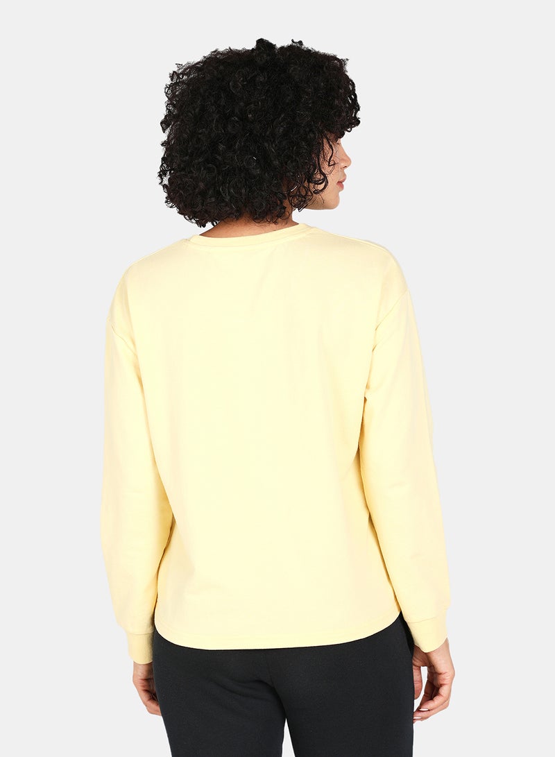 DRIP - Imagine Printed Casual Crew Neck Sweatshirt Yellow - Image 1