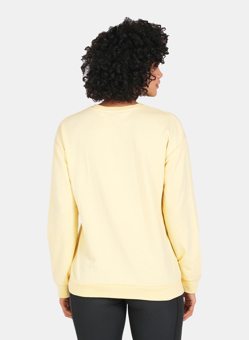 DRIP - Crew Neck Casual Printed Sweatshirt Mellow Yellow - Image 1
