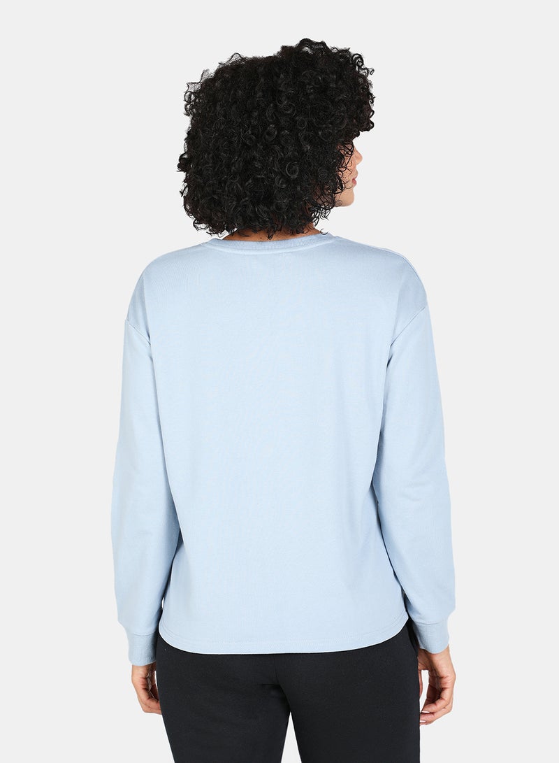 DRIP - Crew Neck Graphic Printed Sweatshirt Blue Fog - Image 1