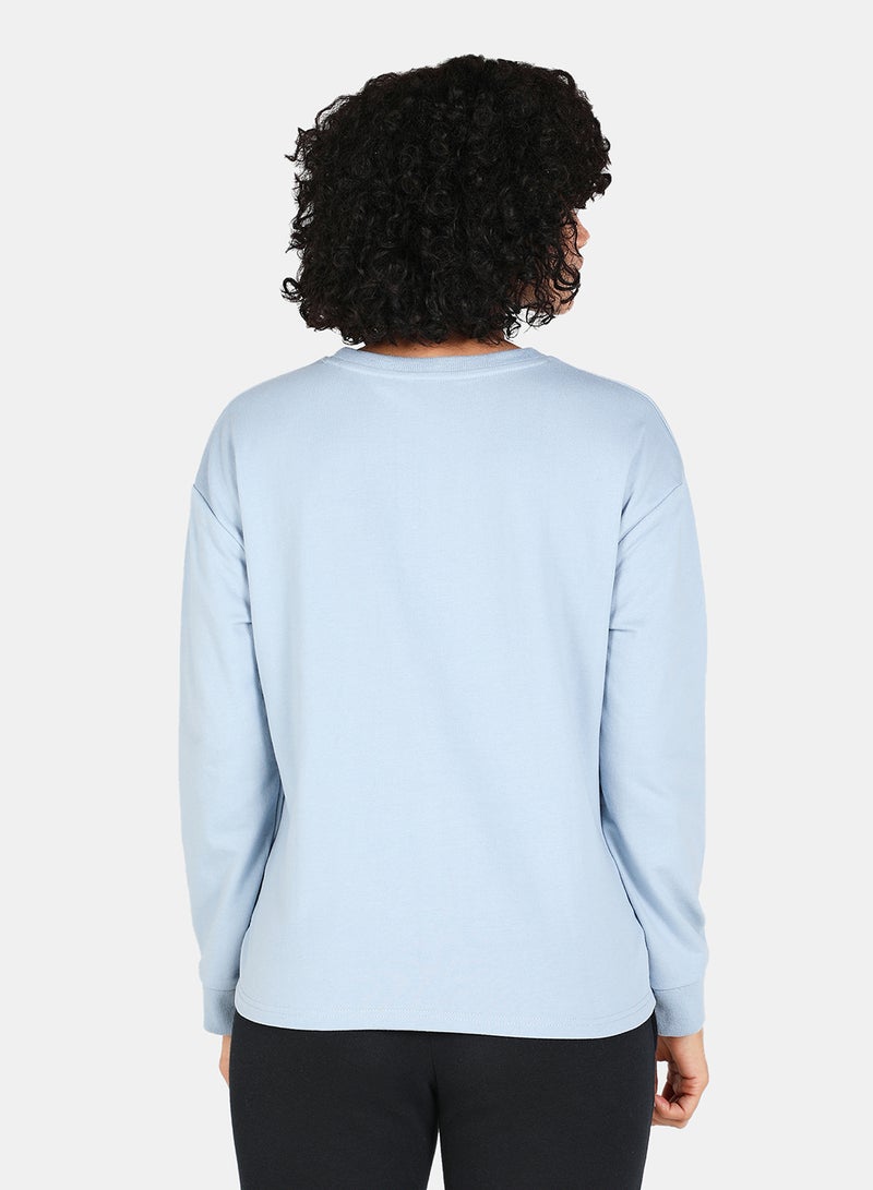 DRIP - Crew Neck Casual Printed Sweatshirt Blue Fog - Image 1