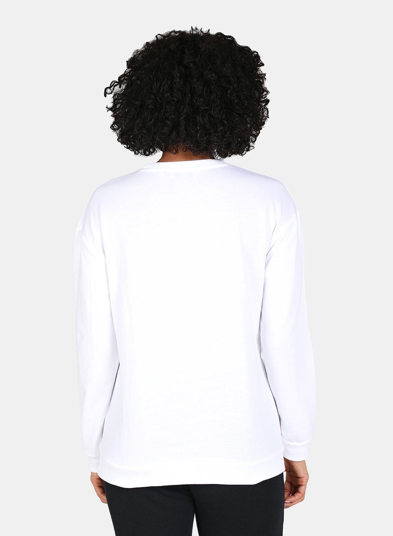 DRIP Crew Neck Casual Printed Sweatshirt White  - Image 2