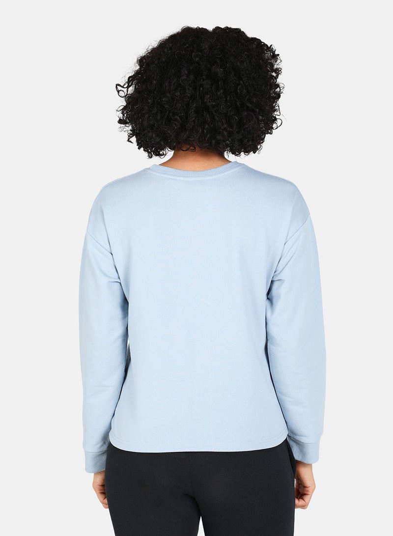 DRIP - Printed Crew Neck Long Sleeves Sweatshirt Blue - Image 1