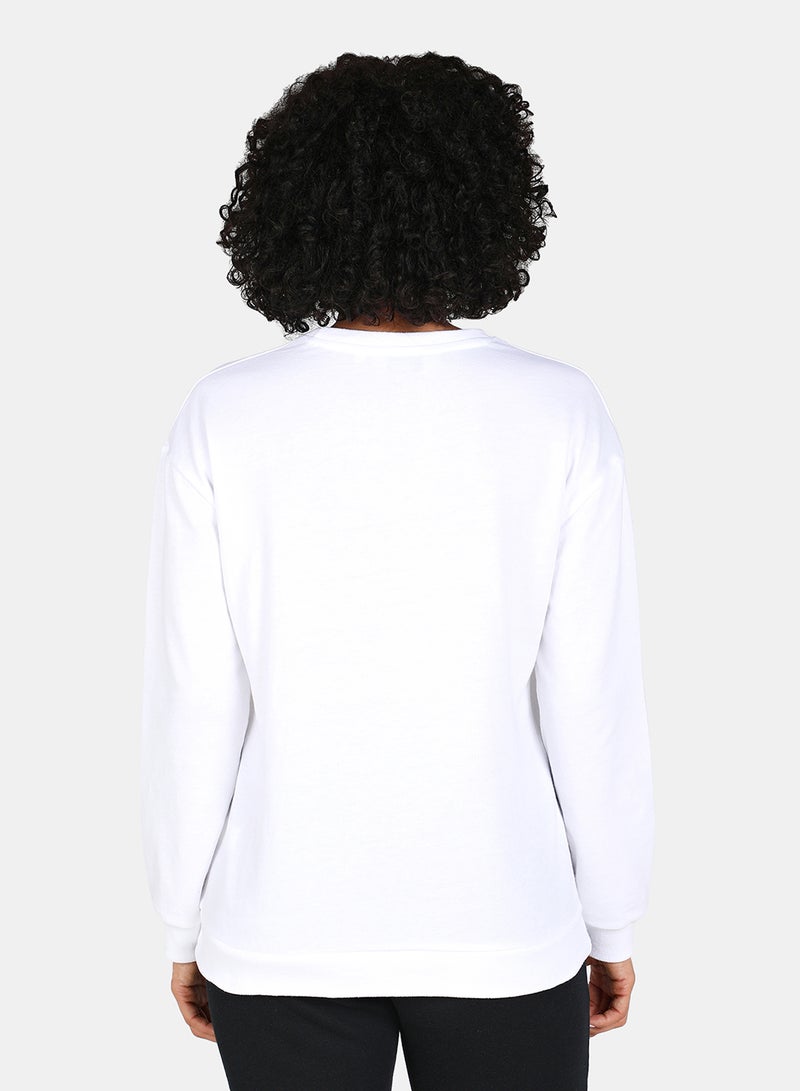DRIP - Tiger Printed Casual Crew Neck Sweatshirt White - Image 1