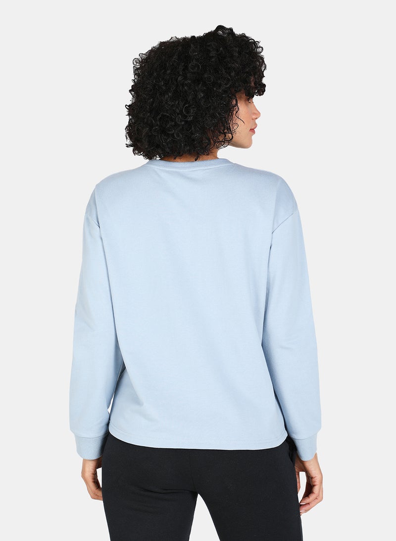 DRIP - Couch Club Printed Casual Crew Neck Sweatshirt Blue Fog - Image 1