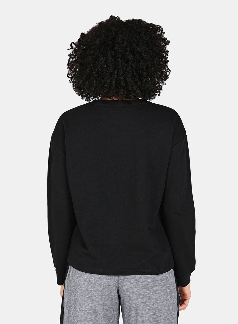 DRIP - Crew Neck Graphic Printed Sweatshirt Black - Image 1