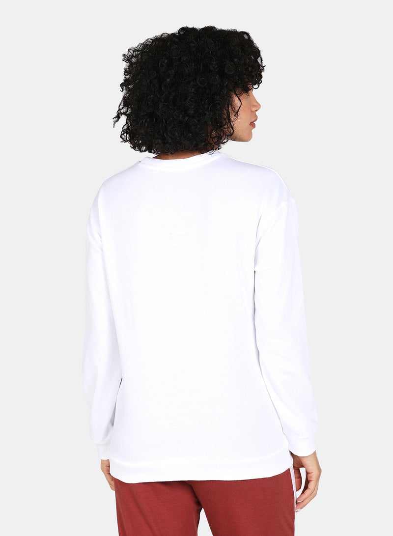 DRIP - Casual Graphic Printed Crew Neck Regular Fit Sweatshirt White - Image 1