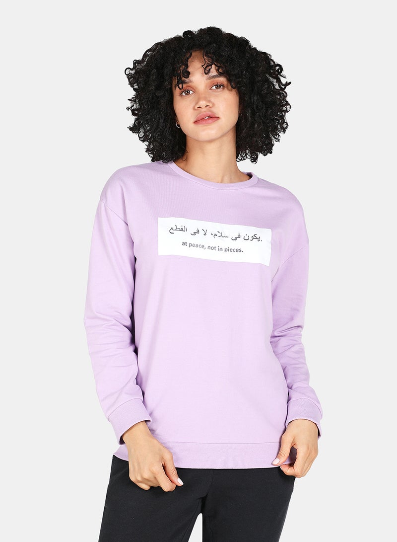 DRIP - Crew Neck Graphic Printed Sweatshirt Orchid Bloom - Image 1