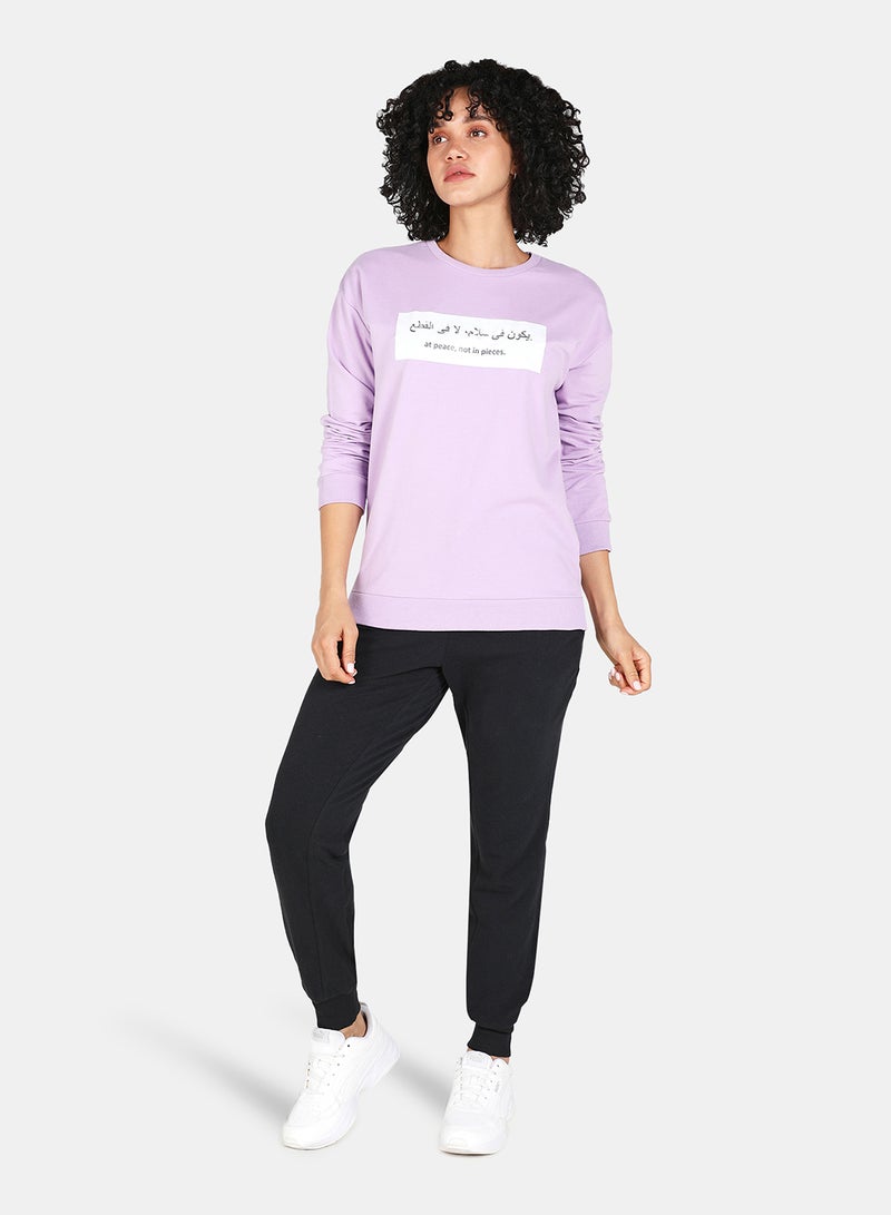 DRIP - Crew Neck Graphic Printed Sweatshirt Orchid Bloom - Image 1