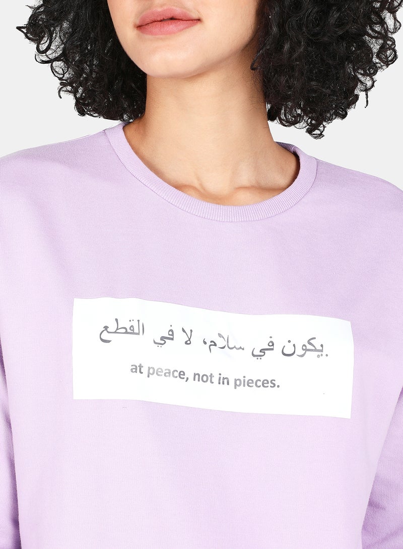 DRIP - Crew Neck Graphic Printed Sweatshirt Orchid Bloom - Image 1