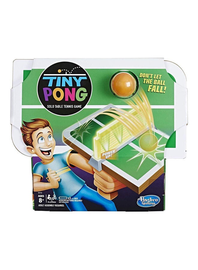 HASBRO - GAMING Tiny Pong Solo Table Tennis Game 3.19 x 11.46 x 9.88inch  - Image 1