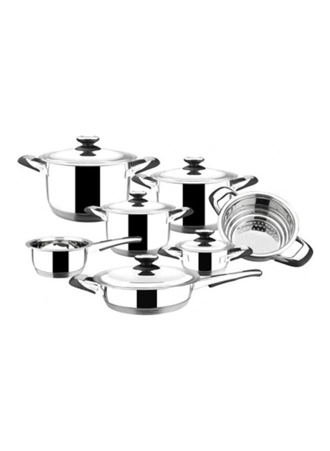 ناتشرا طقم مكون من 12 قطعة من الستانلس ستيل فضي