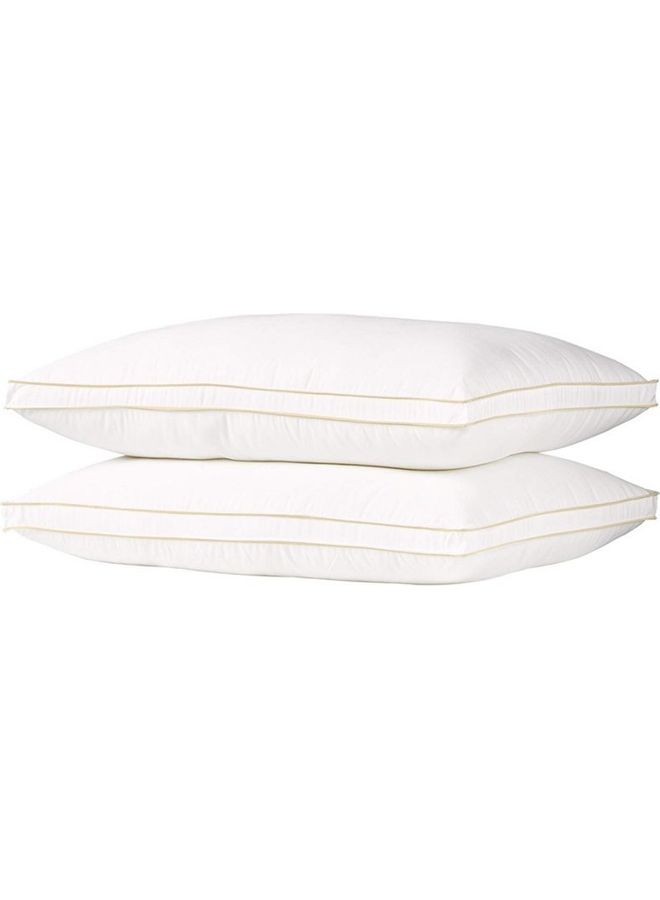 PENHALIGON'S 2 Pieces Prime Hotel Pillow with Double Golden Line Microfiber White 90x50cm 