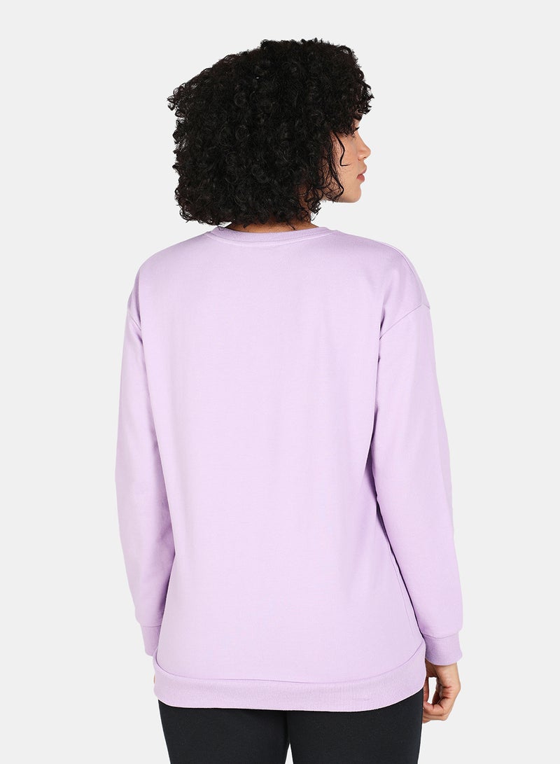 DRIP - Casual Graphic Printed Crew Neck Regular Fit Sweatshirt Orchid Bloom - Image 1