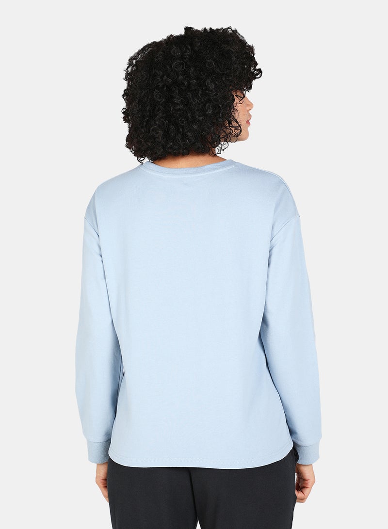 DRIP - Casual Graphic Printed Crew Neck Regular Fit Sweatshirt Blue Fog - Image 1