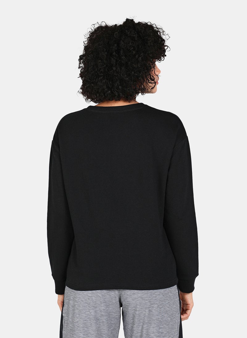 DRIP - Casual Graphic Printed Crew Neck Regular Fit Sweatshirt Black - Image 1