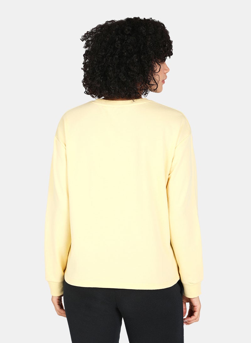 DRIP - Casual Graphic Printed Crew Neck Regular Fit Sweatshirt Mellow Yellow - Image 1