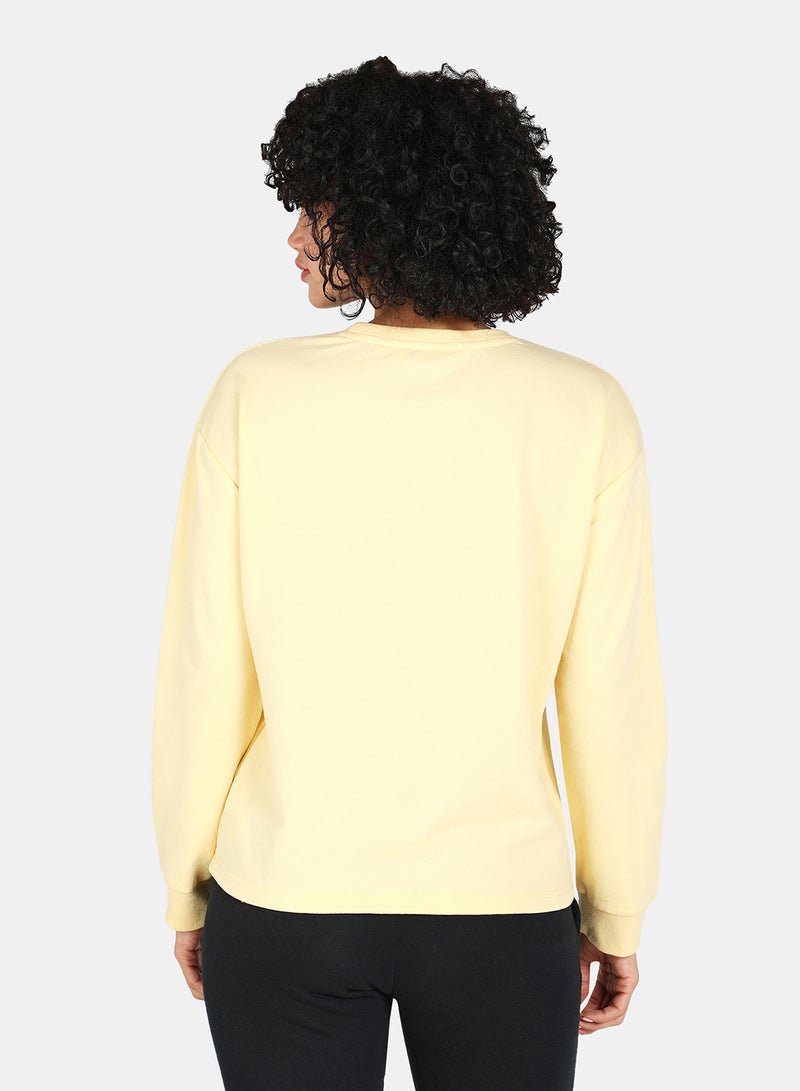 DRIP - Casual Graphic Printed Crew Neck Regular Fit Sweatshirt Mellow Yellow - Image 1