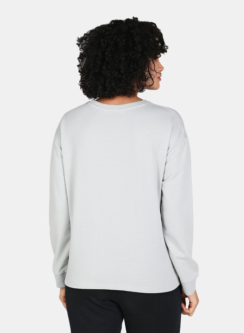 DRIP - Casual Graphic Printed Crew Neck Regular Fit Sweatshirt Grey - Image 1