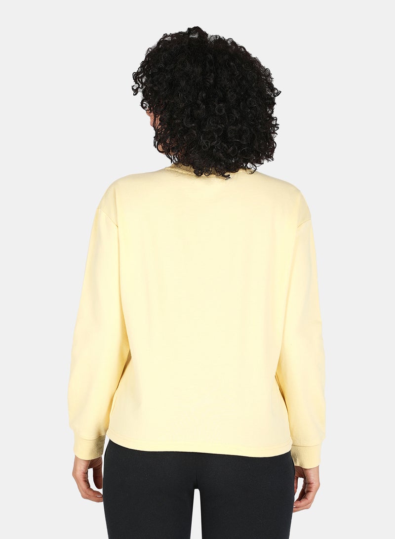 DRIP Casual Graphic Printed Crew Neck Regular Fit Sweatshirt Mellow Yellow  - Image 2