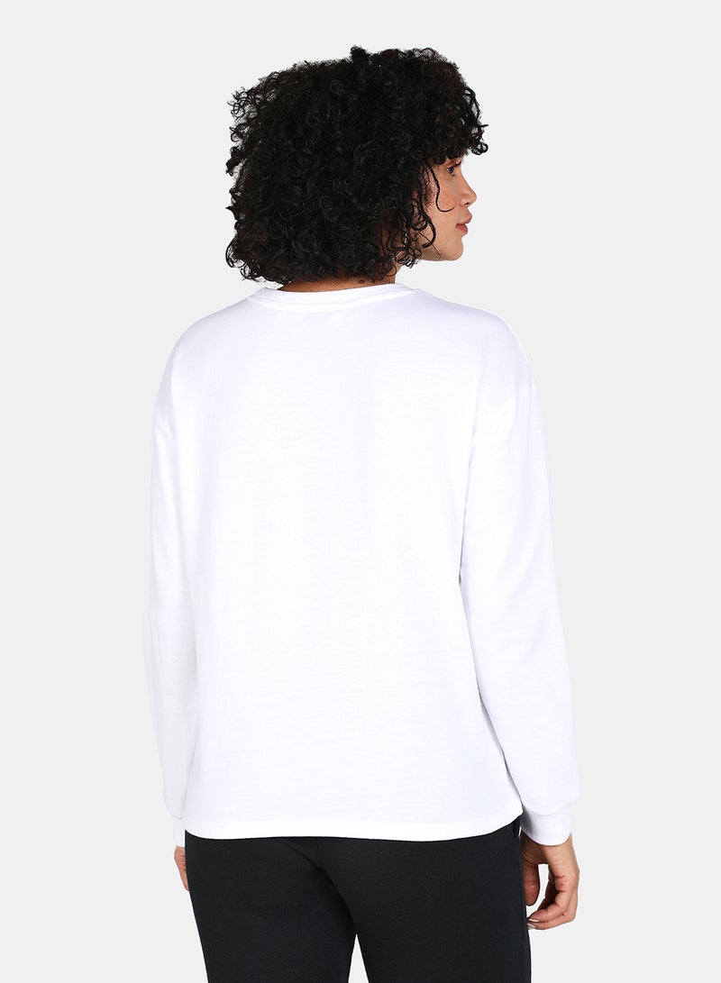 DRIP Casual Graphic Printed Crew Neck Regular Fit Sweatshirt White  - Image 2