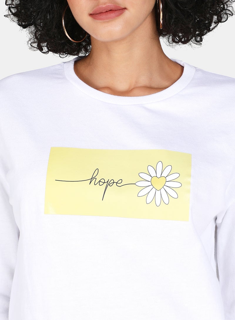DRIP Casual Graphic Printed Crew Neck Regular Fit Sweatshirt White  - Image 4