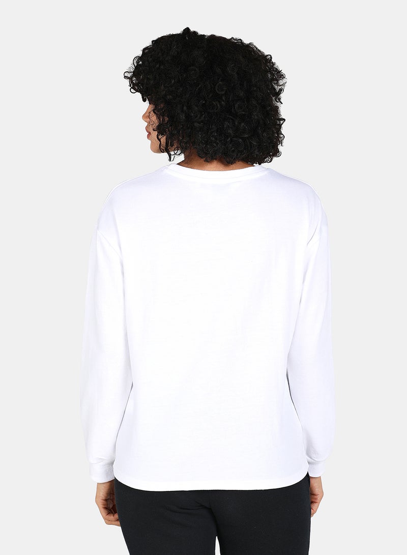 DRIP - Casual Graphic Printed Crew Neck Regular Fit Sweatshirt White - Image 1
