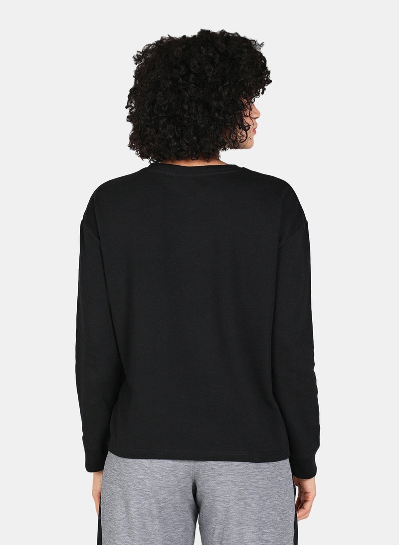 DRIP - Casual Graphic Printed Crew Neck Regular Fit Sweatshirt Black - Image 1